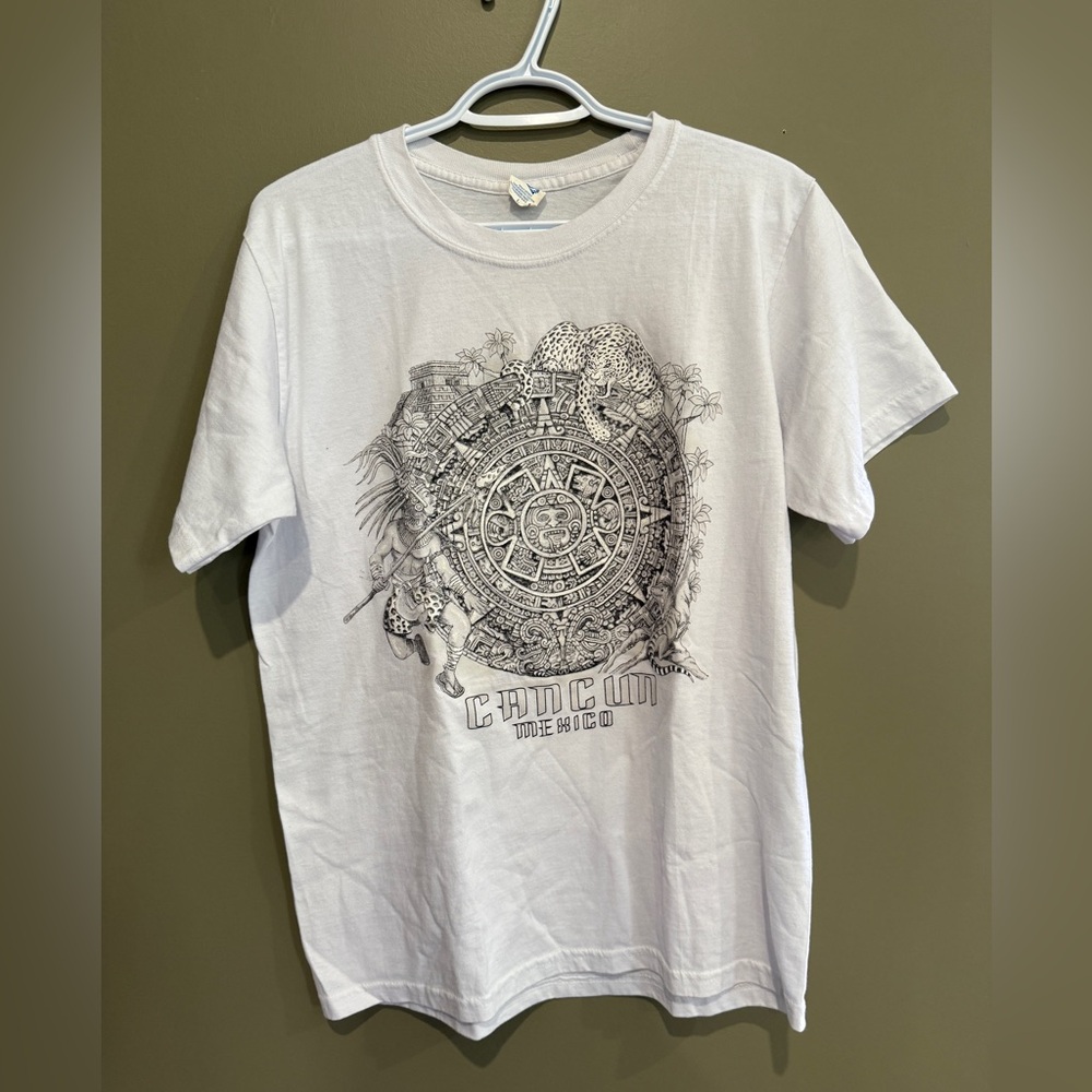 White Graphic Cancun Mexico T-Shirt